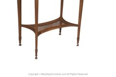 Antique English Hepplewhite Carved Bellflower Mahogany Caned Oval Side Table - 3061243