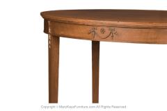 Antique English Hepplewhite Carved Bellflower Mahogany Caned Oval Side Table - 3061247