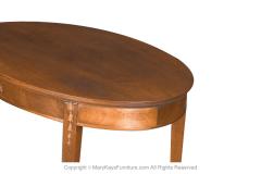 Antique English Hepplewhite Carved Bellflower Mahogany Caned Oval Side Table - 3061252