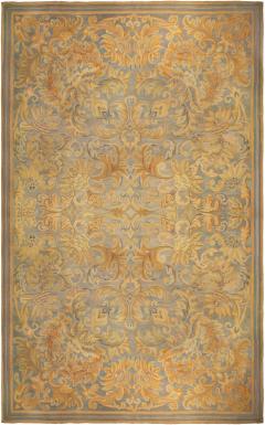 Antique English Needlework Beige Botanic Handmade Carpet - 2460953