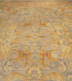 Antique English Needlework Beige Botanic Handmade Carpet - 2460954