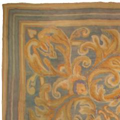 Antique English Needlework Beige Botanic Handmade Carpet - 2460955