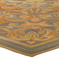 Antique English Needlework Beige Botanic Handmade Carpet - 2460956