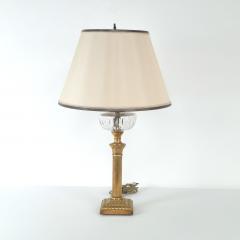 Antique English Oil Lamp with Crystal Reservoir 19th century - 4139665