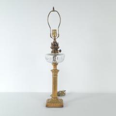Antique English Oil Lamp with Crystal Reservoir 19th century - 4139666