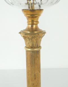 Antique English Oil Lamp with Crystal Reservoir 19th century - 4139669