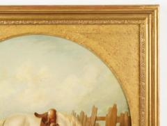 Antique English Oil Painting of a Horse and Dogs - 3368106