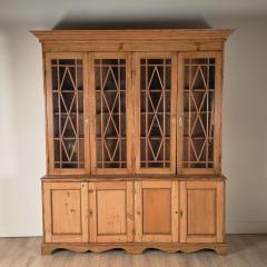 Antique English Pine Breakfront Bookcase - 4814490