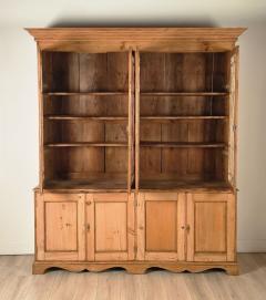 Antique English Pine Breakfront Bookcase - 4814492