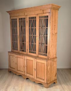 Antique English Pine Breakfront Bookcase - 4814493
