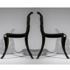 Antique English Regency Pair of Black Painted Klismos Chairs - 1083770