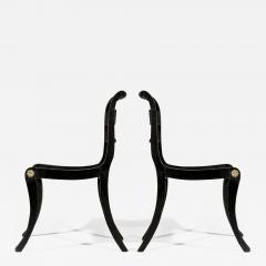 Antique English Regency Pair of Black Painted Klismos Chairs - 1084135