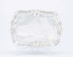 Antique English Silver Plated Footed Oval Shape Serving Tray - 3169032