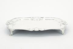 Antique English Silver Plated Footed Oval Shape Serving Tray - 3169056