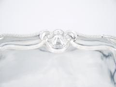 Antique English Silver Plated Footed Oval Shape Serving Tray - 3169068