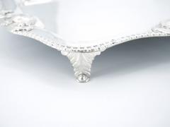 Antique English Silver Plated Footed Oval Shape Serving Tray - 3169071