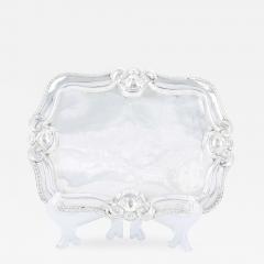 Antique English Silver Plated Footed Oval Shape Serving Tray - 3177842