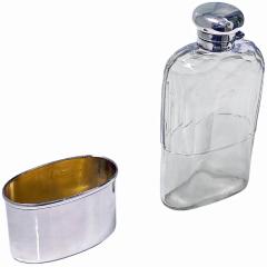 Antique English Silver hip flask London 1906 George Henry James - 3215168