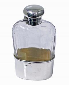 Antique English Silver hip flask London 1906 George Henry James - 3215169