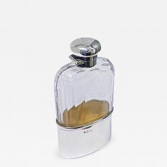 Antique English Silver hip flask London 1906 George Henry James - 3216682
