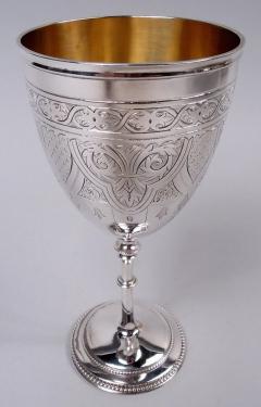 Antique English Victorian Classical Sterling Silver Goblet 1865 - 4338526