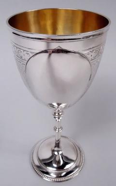 Antique English Victorian Classical Sterling Silver Goblet 1865 - 4338576