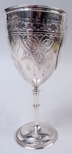 Antique English Victorian Classical Sterling Silver Goblet 1865 - 4338578