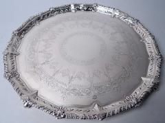 Antique English Victorian Georgian Sterling Silver Salver 1892 - 4533474