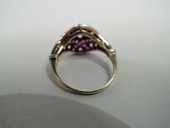 Antique English Victorian Platinum Ruby and Diamond Ring C 1880 - 3757679