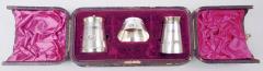 Antique English Victorian Silver Gilt Condiment Set in Case - 4533646