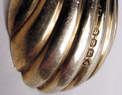 Antique English Victorian Stag Hunt Silver Gilt Tea Caddy Spoon 1871 - 4079656