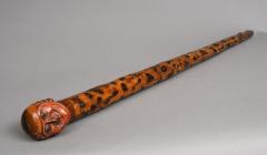 Antique English Yew Wood Folk Art Walking Stick - 115523