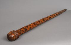 Antique English Yew Wood Folk Art Walking Stick - 115529