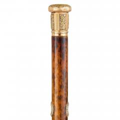 Antique English gold mounted walking stick - 4023877