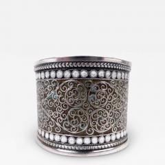 Antique European Aesthetic Silver Enamel Napkin Ring C 1890 - 4225795