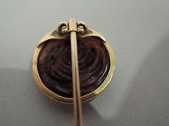 Antique European Carved Intaglio Cameo 15k Gold Stickpin C 1880 - 3748224