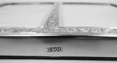 Antique European Edwardian Classical Silver Double Picture Frame - 3983776