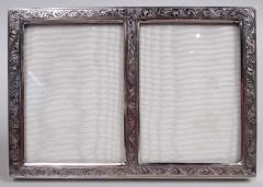 Antique European Edwardian Classical Silver Double Picture Frame - 3983813