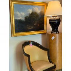 Antique European Landscape Oil Painting of Peasants in a Landscape - 4744036