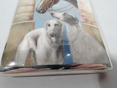 Antique European Silver Enamel Horse Case with Borzoi Dogs - 3750354