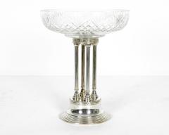 Antique European Silver Plated Pillars with Cut Crystal Compote - 330869