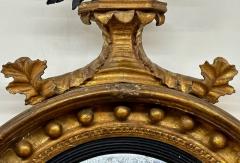Antique Federal Style Gilt Gold Convex Wall Console Pier Mirror Distressed - 2836524