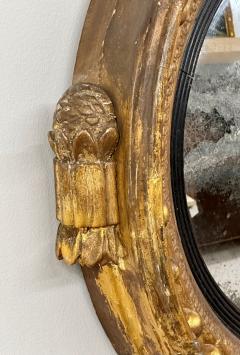 Antique Federal Style Gilt Gold Convex Wall Console Pier Mirror Distressed - 2836529