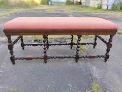 Antique Finely Crafted 18th Century Louis XIV French Barley Twist Oak Bench - 4432624
