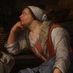 Antique Flemish painting from the 18th century popular genre scene - 4240042