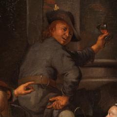 Antique Flemish painting from the 18th century popular genre scene - 4240045