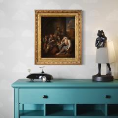 Antique Flemish painting from the 18th century popular genre scene - 4240048