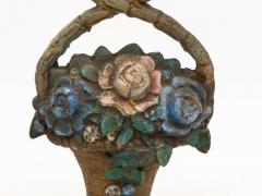 Antique Floral Bouquet Cast Iron Door Stop - 3585296