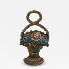 Antique Floral Bouquet Cast Iron Door Stop - 3591012