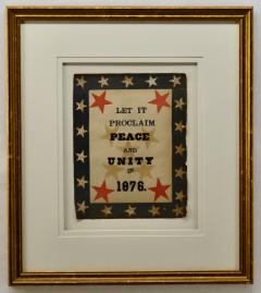 Antique Folk Art 1876 Patriotic Banner - 1356293